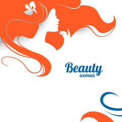 Beautiful fashion woman silhouette. Paper design