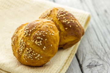 Home made bread with sesame