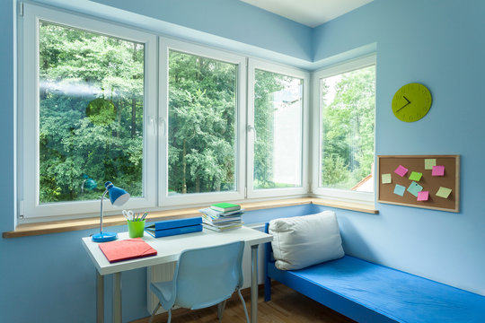 Boy room with big window - Powered by Adobe
