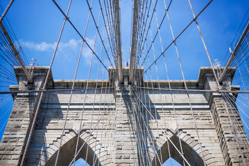Obraz premium The Brooklyn Bridge, connecting New York City's Manhattan and Br