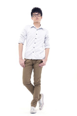 Fototapeta premium Young male in sunglasses posing in full length