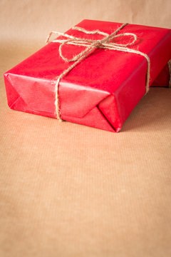 Vertical view of of christmas present.