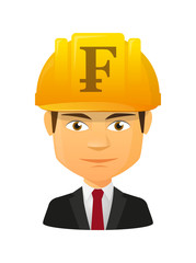 Male avatar with a currency icon