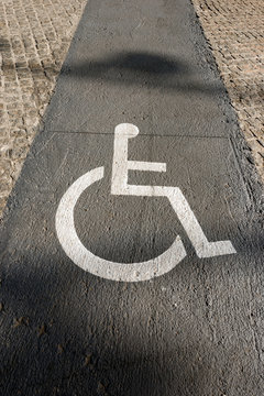 Handicap Sign on Paving - Barcelona Spain