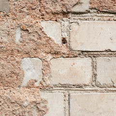 Old white brick wall