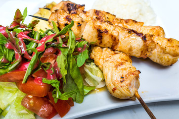 tasty grilled meat and vegetables