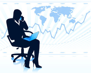 Fototapeta premium Businesswoman with laptop