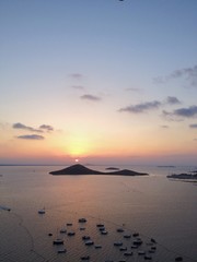 Sunset at the beach in La Manga del Mar Menor, Murcia, Spain
