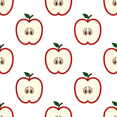 Red cut apples pattern