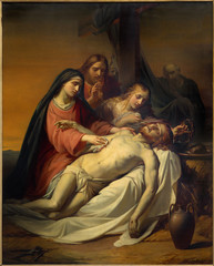 Brussels - Pieta painting in Notre Dame de la Chapelle church