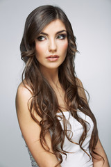 Hair style young woman portrait.Female model