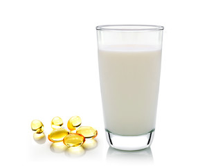 glass of milk isolated on white background