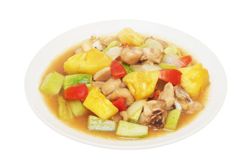 Sweet and sour sauce fried with chicken ,Thai recipe