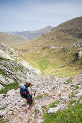 Fototapeta premium Walking in the spanish pyrenees