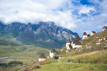 Fototapeta na wymiar Dead town Dargavs in North Ossetia.