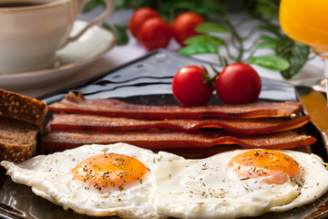 Eggs and bacon for breakfast