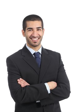 Arab businessman posing standing with folded arms