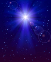 Fototapeta na wymiar Christmas star in the sky