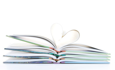 Book stack page in heart shape.
