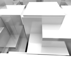 White 3D Blocks Background