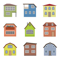 Colourful home icon collection