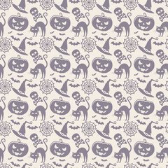 Halloween seamless pattern. Vector background.