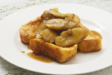 焼きバナナフレンチトースト　メープルシロッ