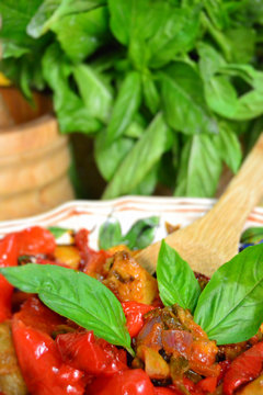 Sicilian entremeses with vegetables mediterranee