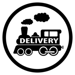 moving train icon - delivery symbol