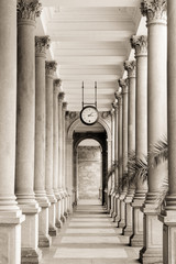 Columns on Historical Buildings in Karlovy Vary, Carlsbad