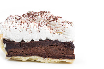 Chocolate Tart isolated on white background