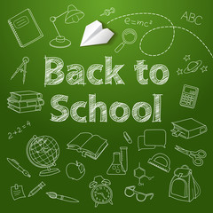 Back to school text end  vector doodle - 69129313