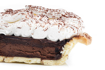 Chocolate Tart isolated on white background