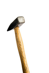 Pin hammer with wood handle