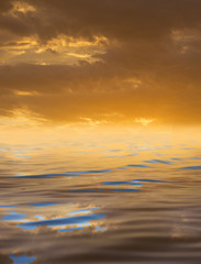 clouds with reflection on water