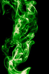 Obraz premium green smoke on black background