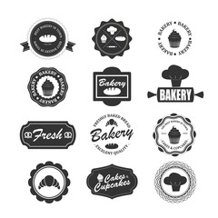 Set of vintage bakery labels, badges and design elements