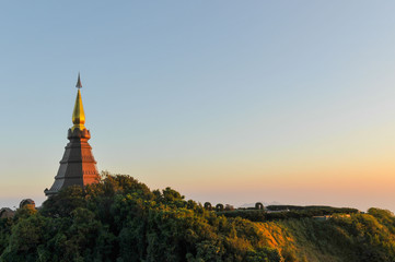 pagoda during sunset light
