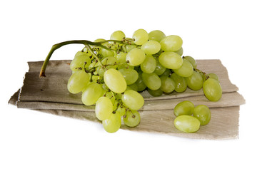 white grape on white background
