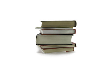 Books on white background