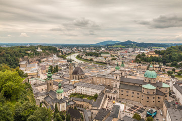 Fototapeta na wymiar Aerial View of Salzburg in Austria