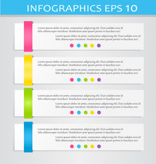 Modern 3d infographic colorful design template with shadow