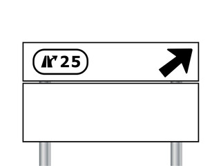 PANNEAU DE SIGNALISATION (vierge modèle france sortie autoroute)