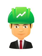 Male avatar with an  inphography