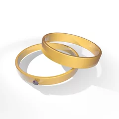 Foto auf Leinwand Gouden trouw ringen © emieldelange