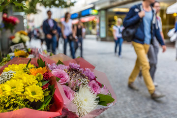 Flower stand in the center of Prague