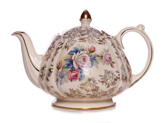 vintage floral tea pot