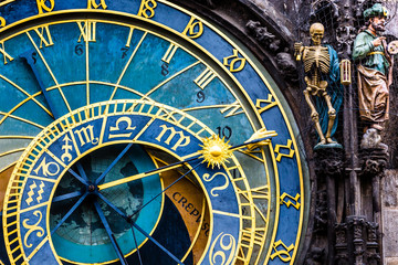 Fototapeta na wymiar Detail of the Prague Astronomical Clock in the Old Town,Prague