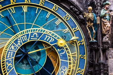 Fotobehang Detail of the Prague Astronomical Clock in the Old Town,Prague © Curioso.Photography