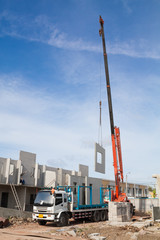 Fototapeta na wymiar Crane on construction site